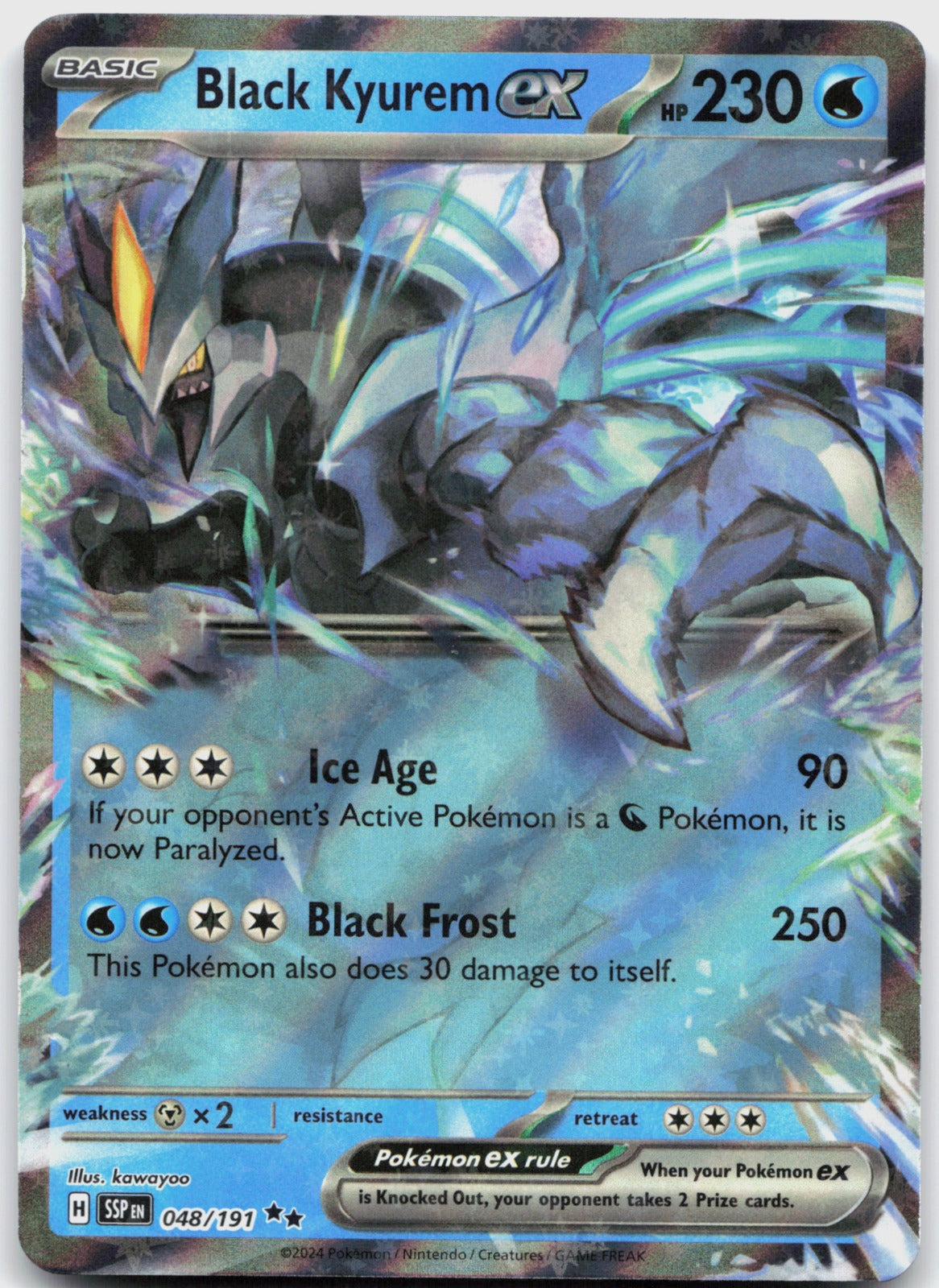Black Kyurem ex Holo Double Rare SV08: Surging Sparks 048/191 NM
