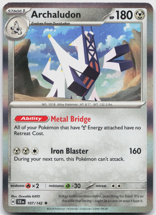 Archaludon Holo Rare SV07: Stellar Crown 107/142 NM