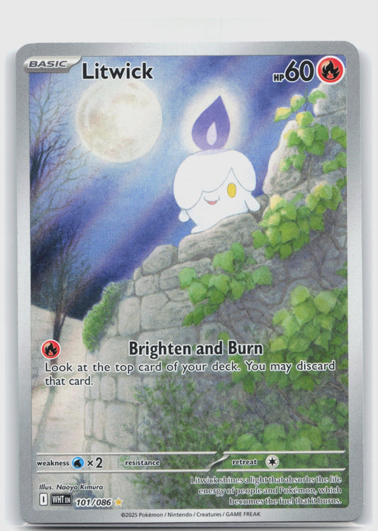 Litwick Holo Illustration Rare SV: White Flare 101/086 NM