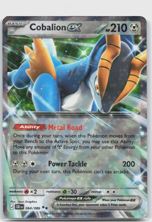 Cobalion ex Holo Double Rare ME04: Chaos Rising 064/086 NM