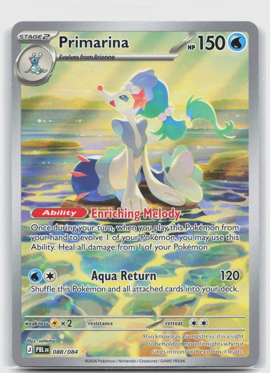 Primarina Holo Illustration Rare ME05: Pitch Black 088/084 NM