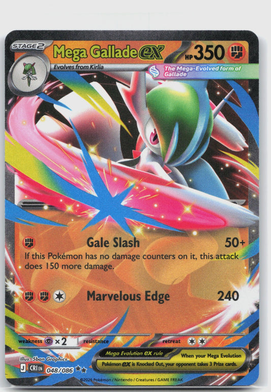 Mega Gallade ex Holo Double Rare ME04: Chaos Rising 048/086 NM