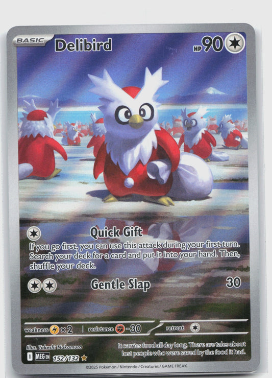 Delibird Holo Illustration Rare ME01: Mega Evolution 152/132 NM