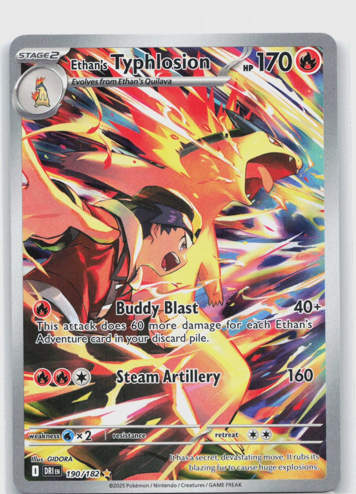 Ethan's Typhlosion Holo Illustration Rare SV10: Destined Rivals 190/182 NM