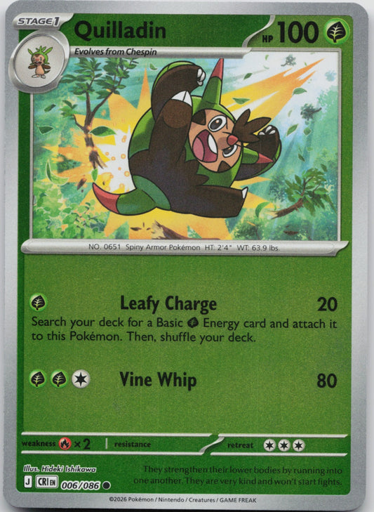 Quilladin Reverse Holo Common ME04: Chaos Rising 006/086 NM