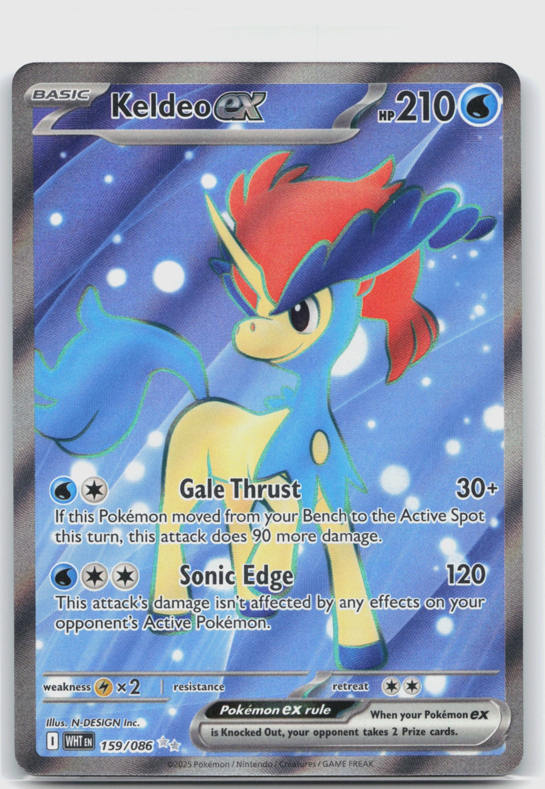 Keldeo ex Holo Ultra Rare SV: White Flare 159/086 NM