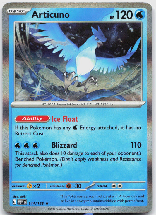 Articuno Holo Rare SV: Scarlet & Violet 151 144/165 NM