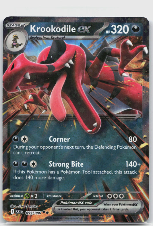 Krookodile ex Holo Double Rare ME04: Chaos Rising 055/086 NM