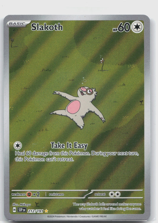 Slakoth Holo Illustration Rare SV08: Surging Sparks 212/191 NM