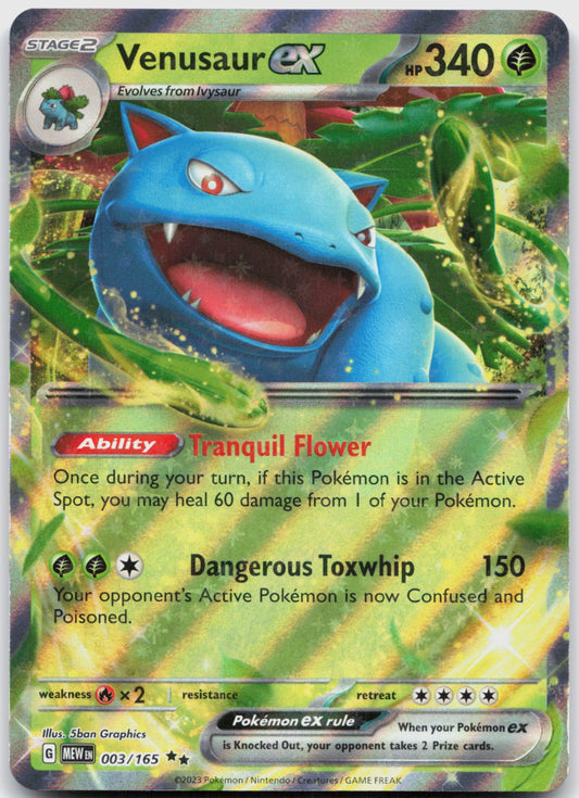 Venusaur ex Holo Double Rare SV: Scarlet & Violet 151 003/165 NM