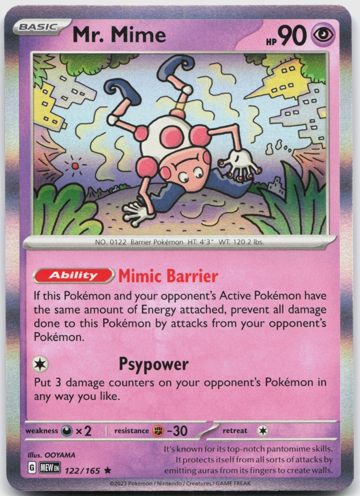 Mr. Mime Holo Rare SV: Scarlet & Violet 151 122/165 NM