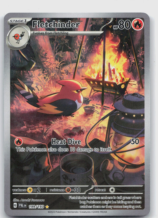 Fletchinder Holo Illustration Rare SV02: Paldea Evolved 199/193 NM