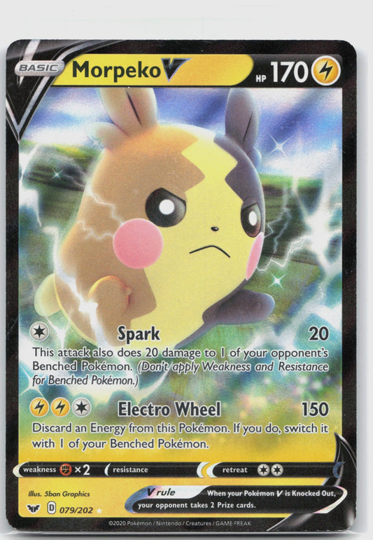 Morpeko V Holo Ultra Rare SWSH01: Sword & Shield Base Set 079/202 NM
