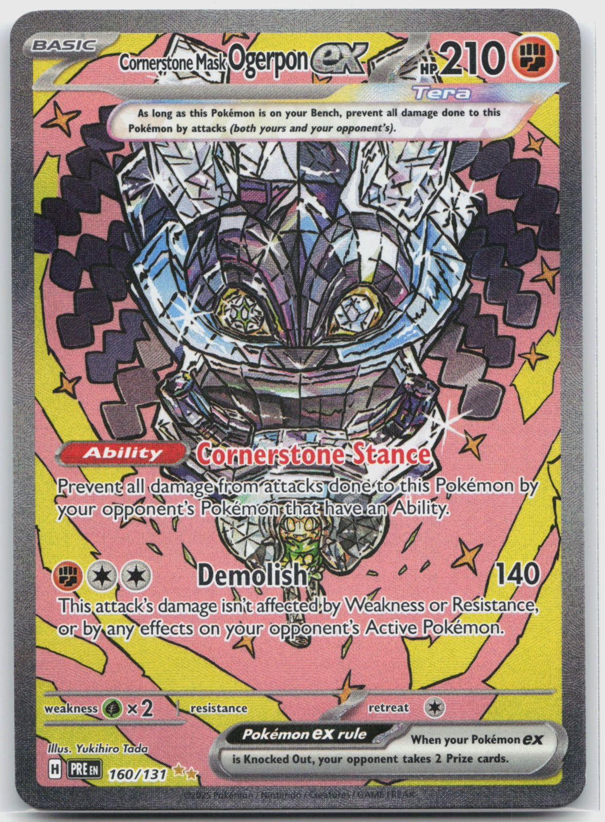 Cornerstone Mask Ogerpon ex Holo Special Illustration Rare SV: Prismatic Evolutions 160/131 NM