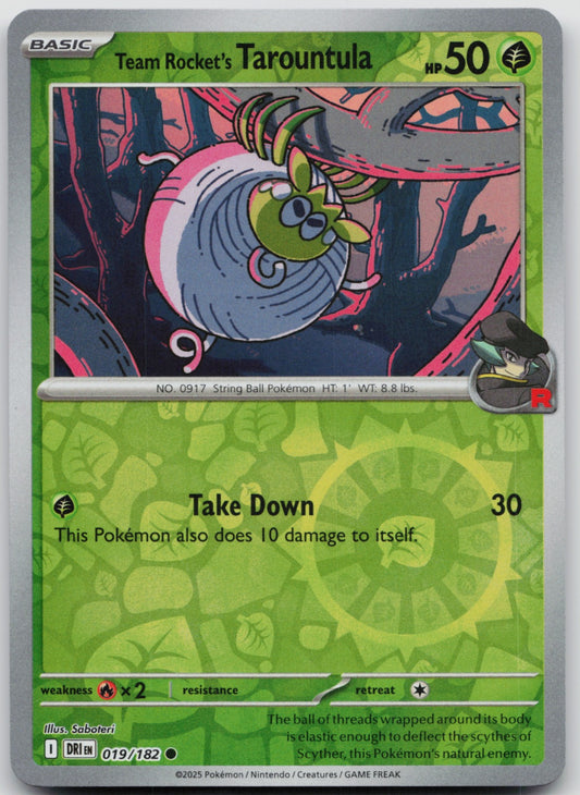Team Rocket's Tarountula Reverse Holo Common SV10: Destined Rivals 019/182 NM