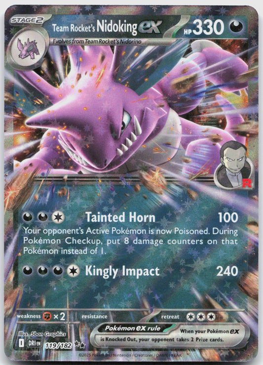 Team Rocket's Nidoking ex Holo Double Rare SV10: Destined Rivals 119/182 NM