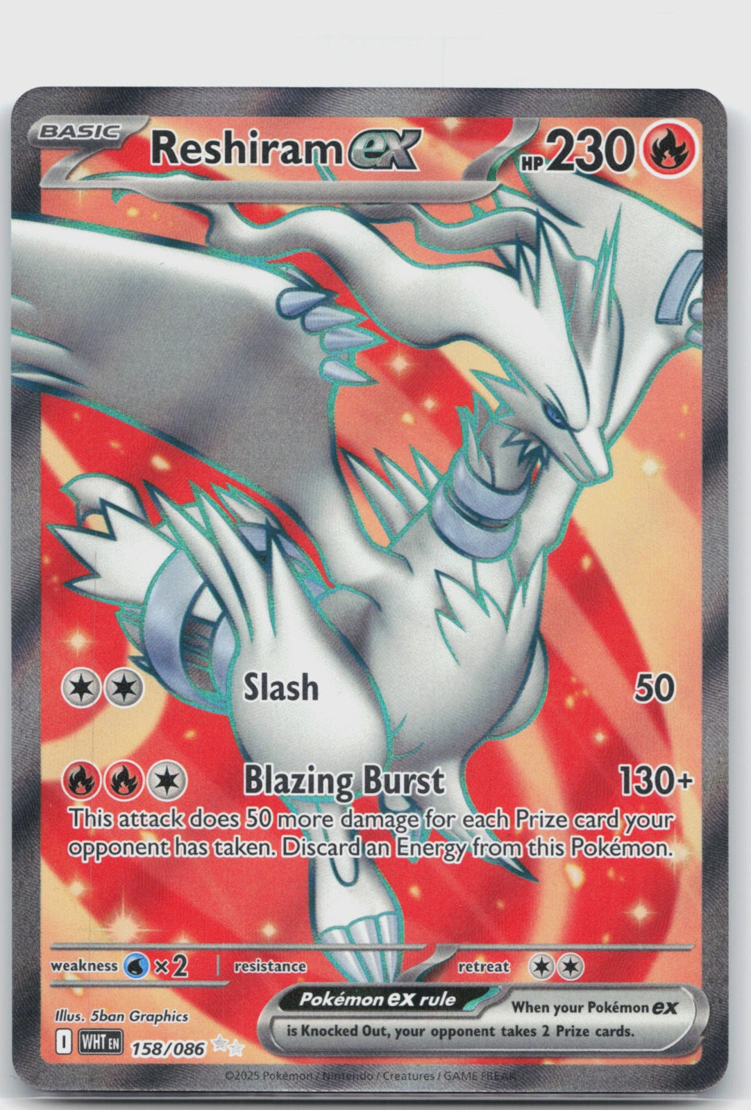 Reshiram ex Holo Ultra Rare SV: White Flare 158/086 NM
