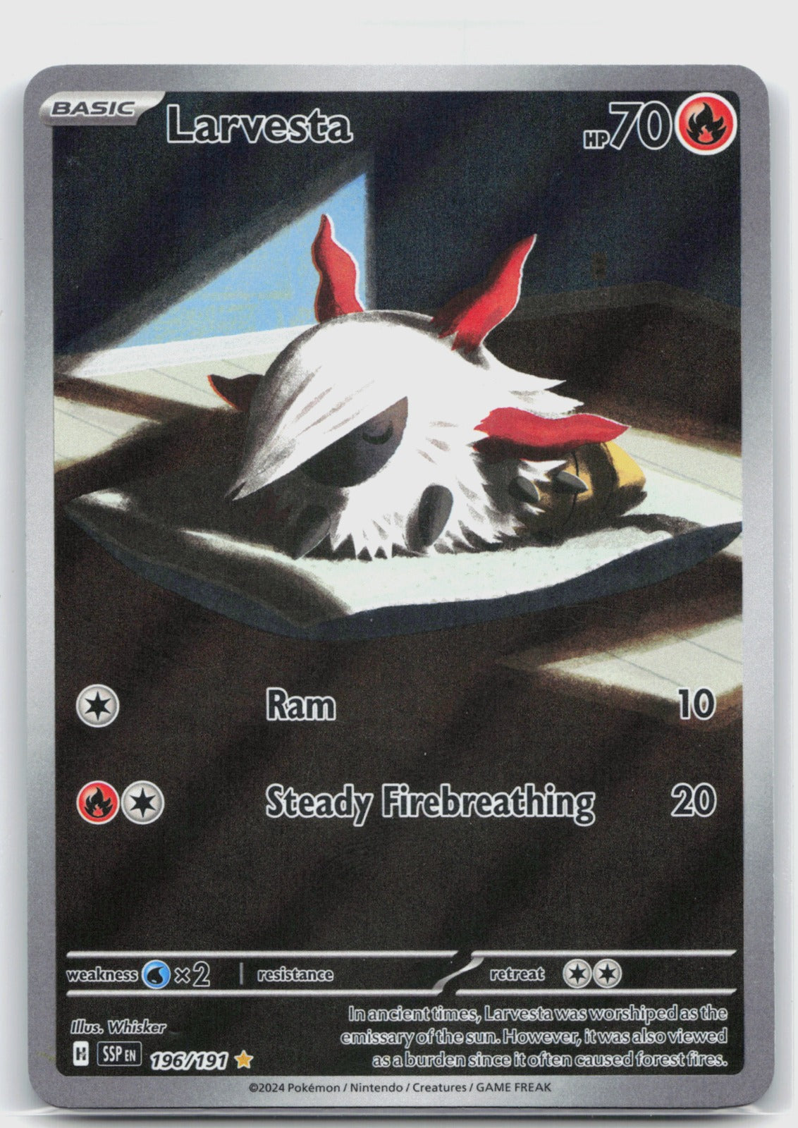 Larvesta Holo Illustration Rare SV08: Surging Sparks 196/191 NM