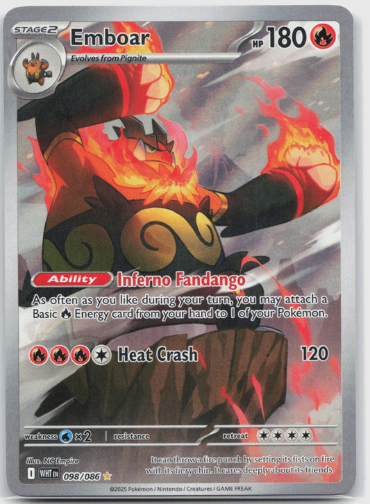 Emboar Holo Illustration Rare SV: White Flare 098/086 NM