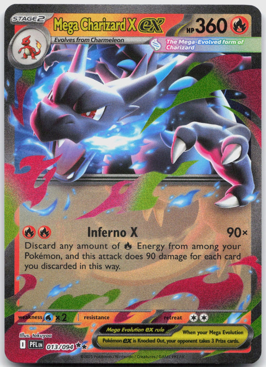 Mega Charizard X ex Holo Double Rare ME02: Phantasmal Flames 013/094 NM