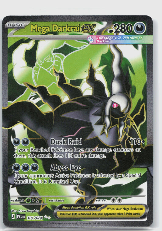 Mega Darkrai ex Holo Ultra Rare ME05: Pitch Black 101/084 NM