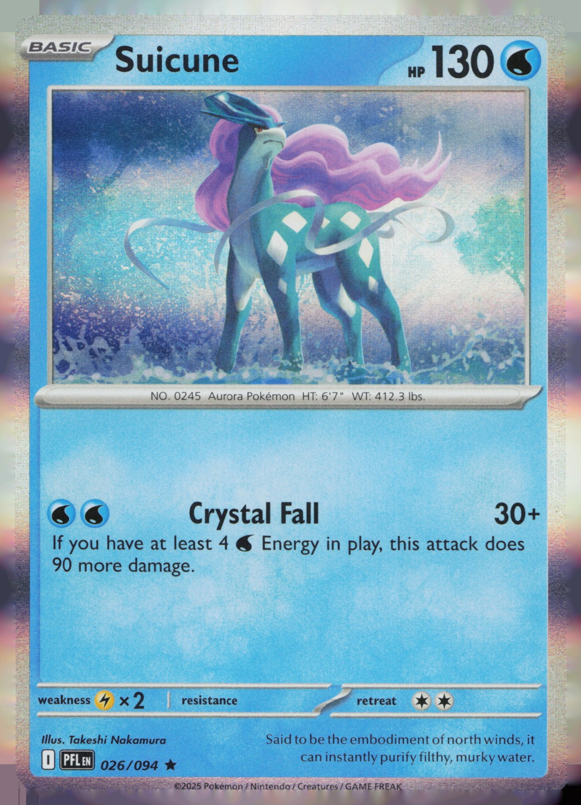 Suicune Holo Rare ME02: Phantasmal Flames 026/094 NM