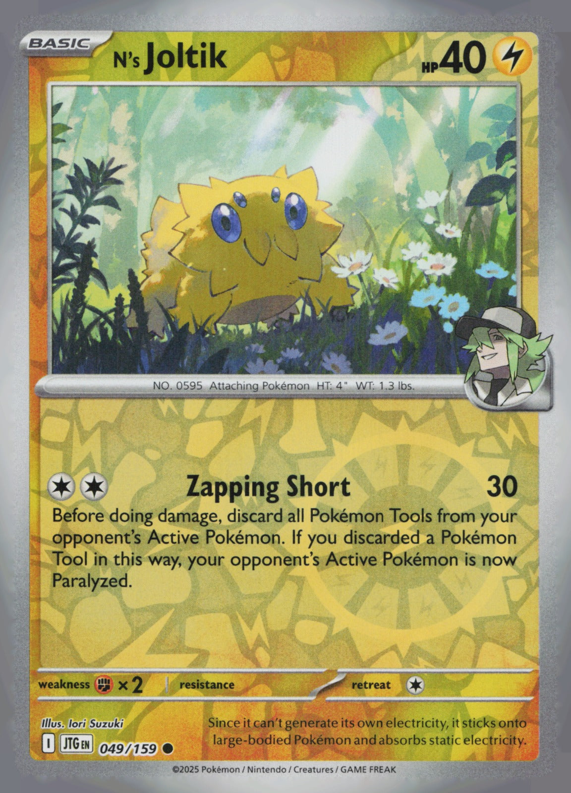N's Joltik Reverse Holo Common SV09: Journey Together 049/159 NM