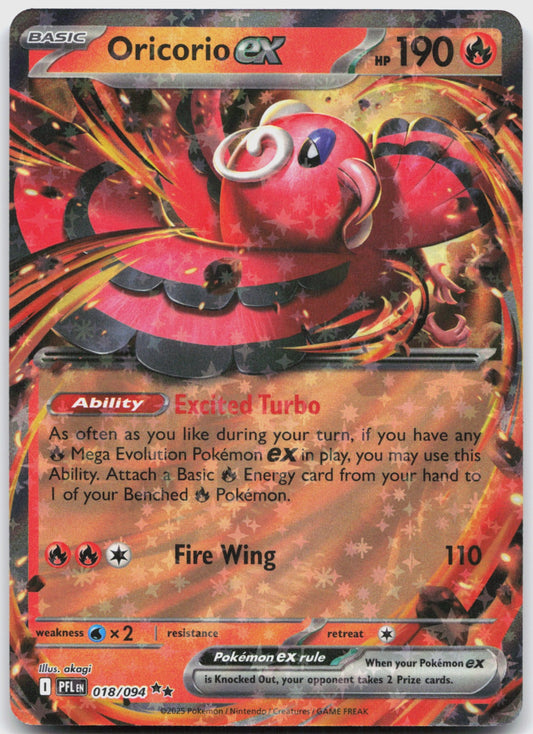 Oricorio ex Holo Double Rare ME02: Phantasmal Flames 018/094 NM