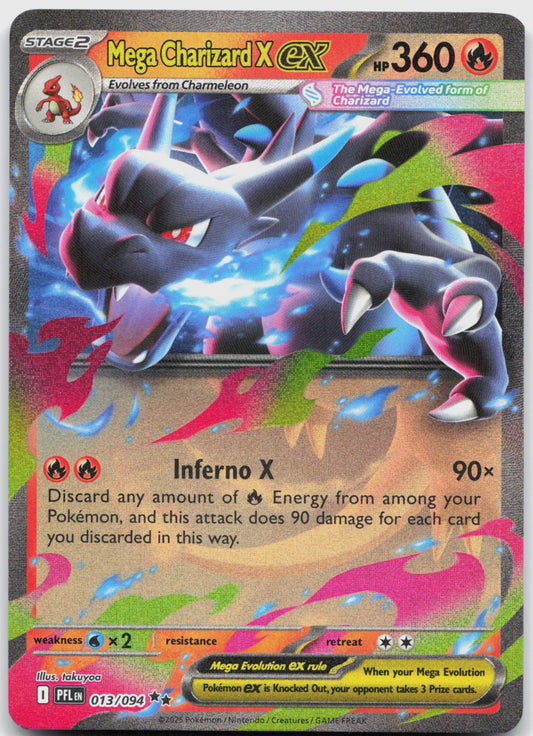 Mega Charizard X ex Holo Double Rare ME02: Phantasmal Flames 013/094 NM