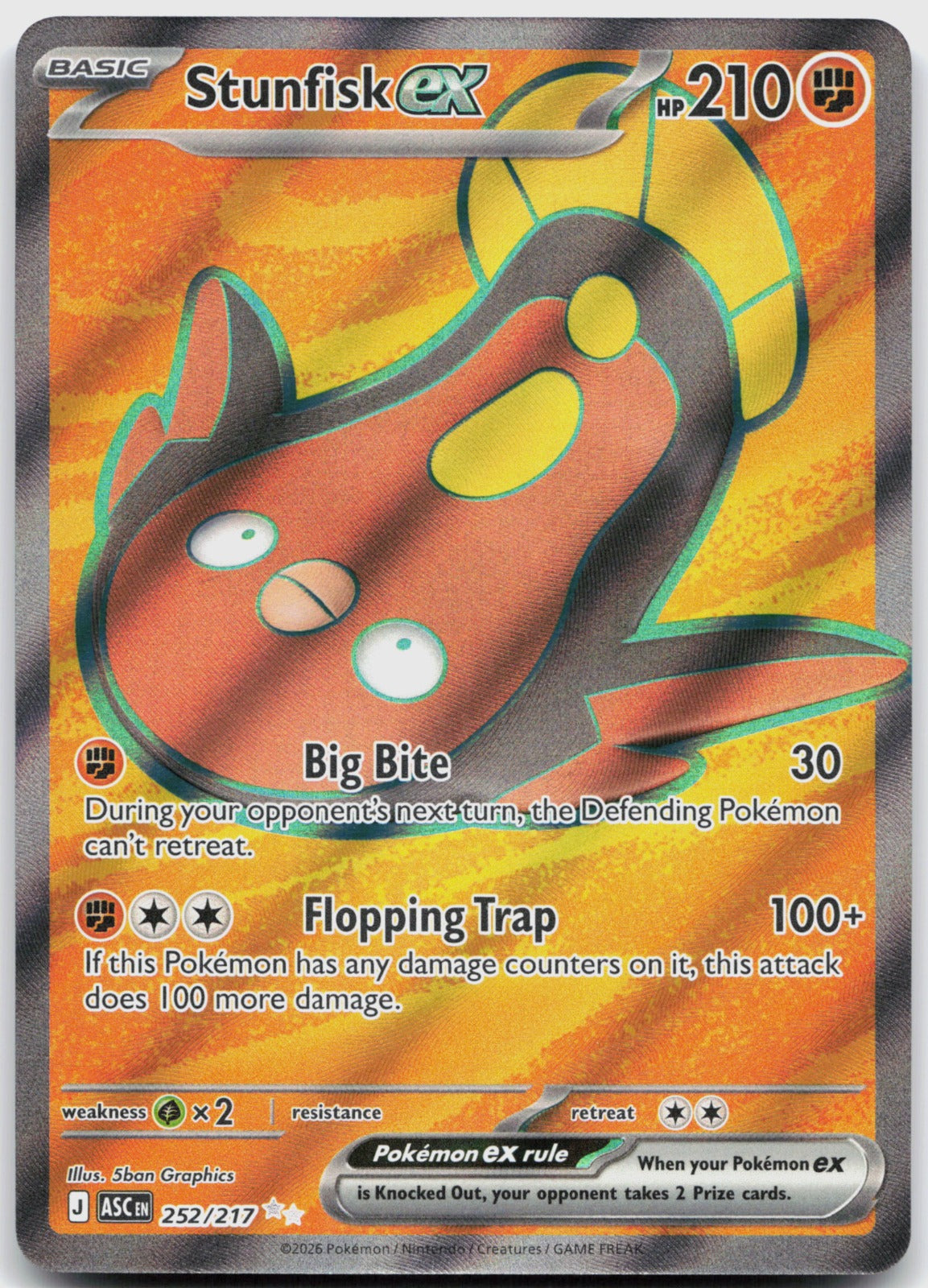 Stunfisk ex Holo Ultra Rare ME: Ascended Heroes 252/217 NM