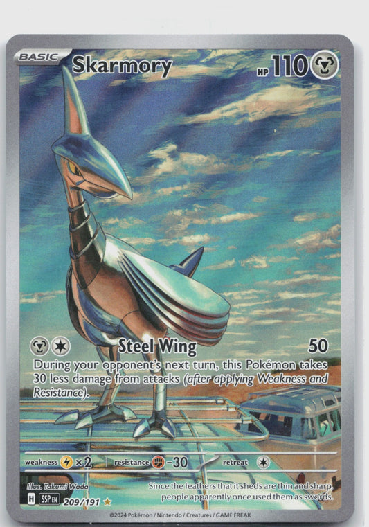 Skarmory Holo Illustration Rare SV08: Surging Sparks 209/191 NM