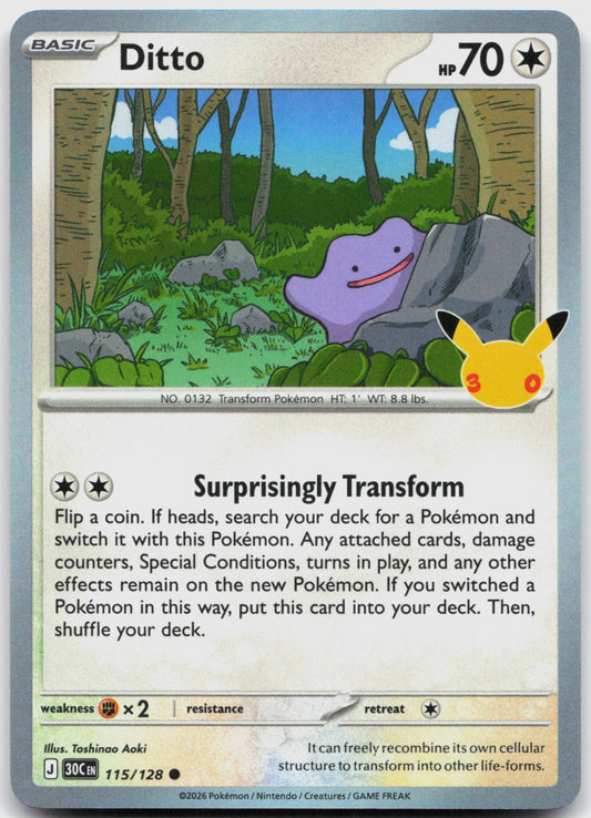 Ditto Holo Common ME: 30th Celebration 115/128 NM