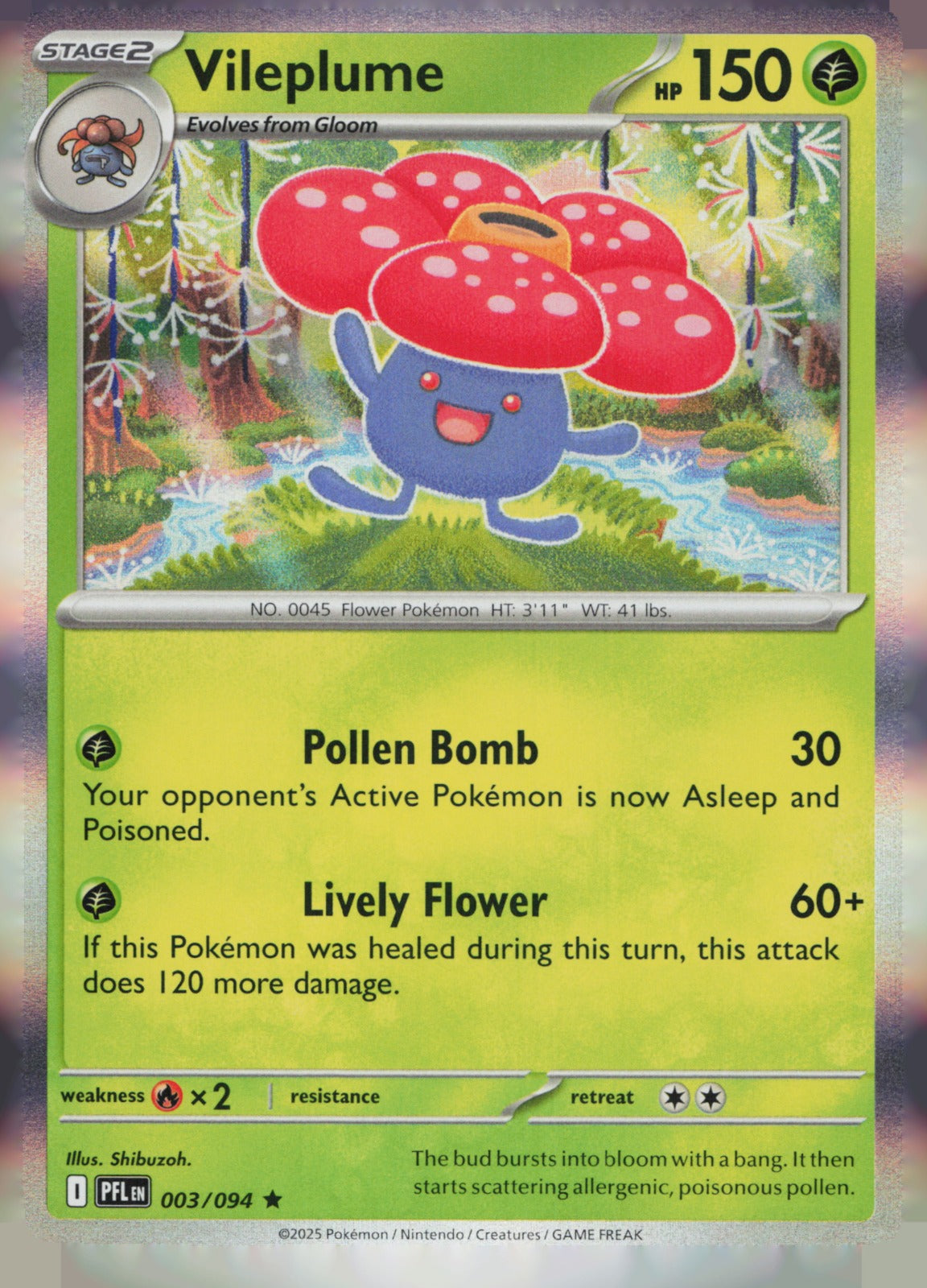 Vileplume Holo Rare ME02: Phantasmal Flames 003/094 NM