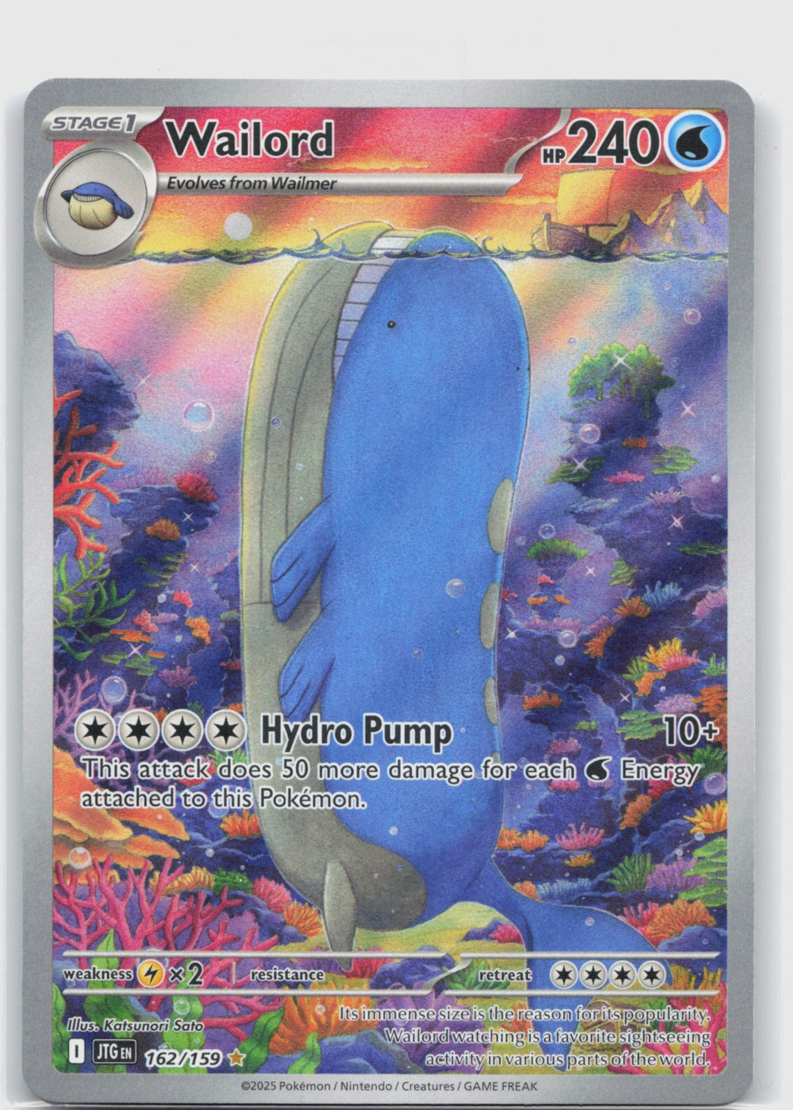 Wailord Holo Illustration Rare SV09: Journey Together 162/159 NM