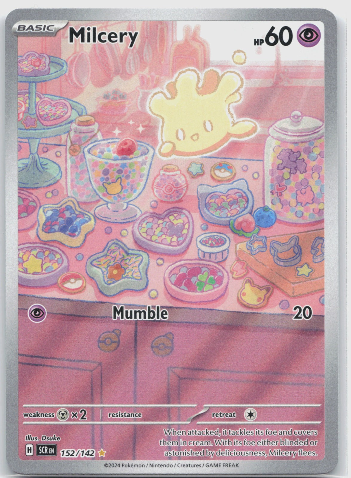 Milcery Holo Illustration Rare SV07: Stellar Crown 152/142 NM