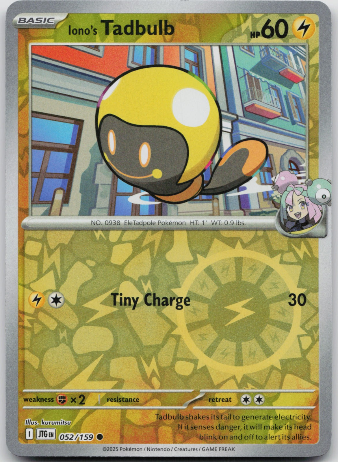 Iono's Tadbulb Reverse Holo Common SV09: Journey Together 052/159 NM