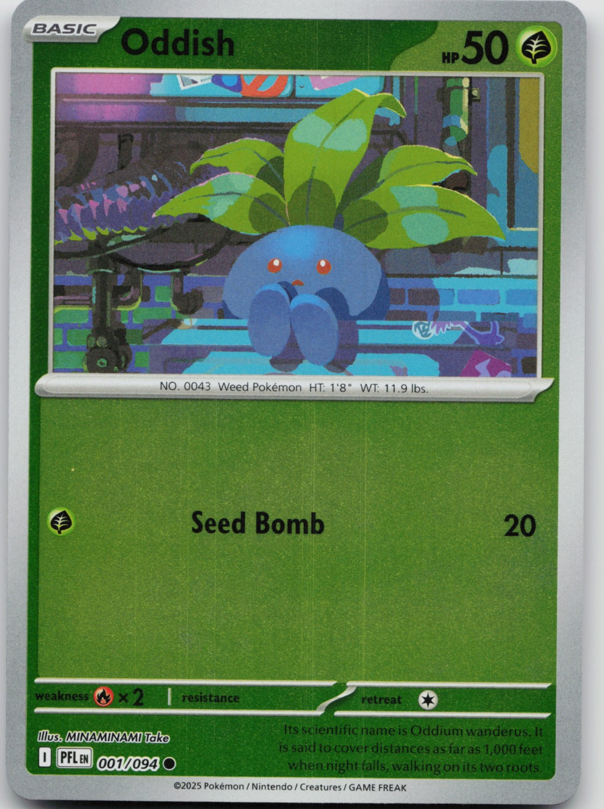 Oddish Reverse Holo Common ME02: Phantasmal Flames 001/094 NM