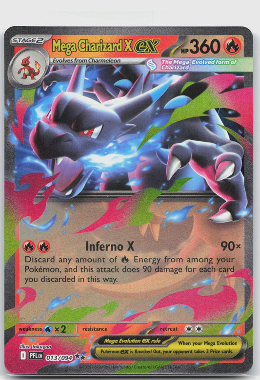 Mega Charizard X ex Holo Double Rare ME02: Phantasmal Flames 013/094 NM