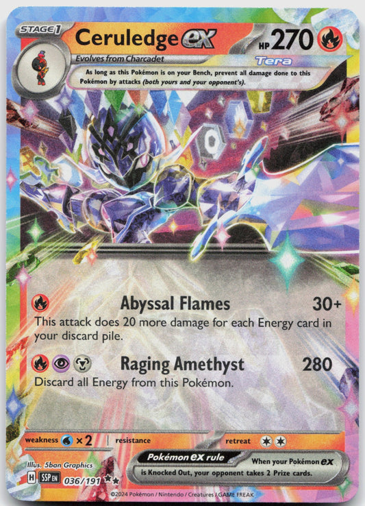 Ceruledge ex Holo Double Rare SV08: Surging Sparks 036/191 NM