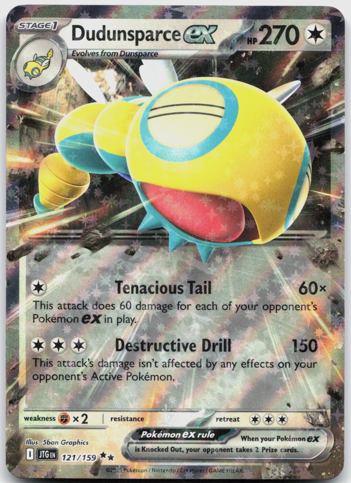 Dudunsparce ex Holo Double Rare SV09: Journey Together 121/159 NM
