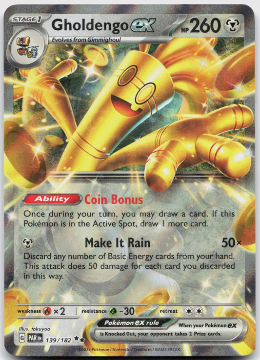 Gholdengo ex Holo Double Rare SV04: Paradox Rift 139/182 NM