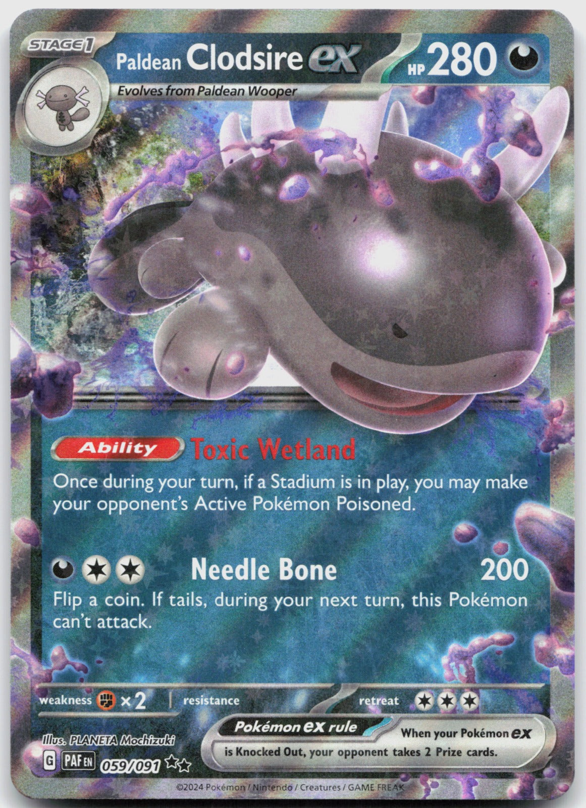 Paldean Clodsire ex Holo Double Rare SV02: Paldea Evolved 130/193 NM