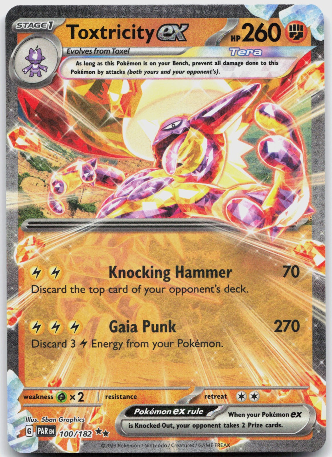 Toxtricity ex Holo Double Rare SV04: Paradox Rift 100/182 NM