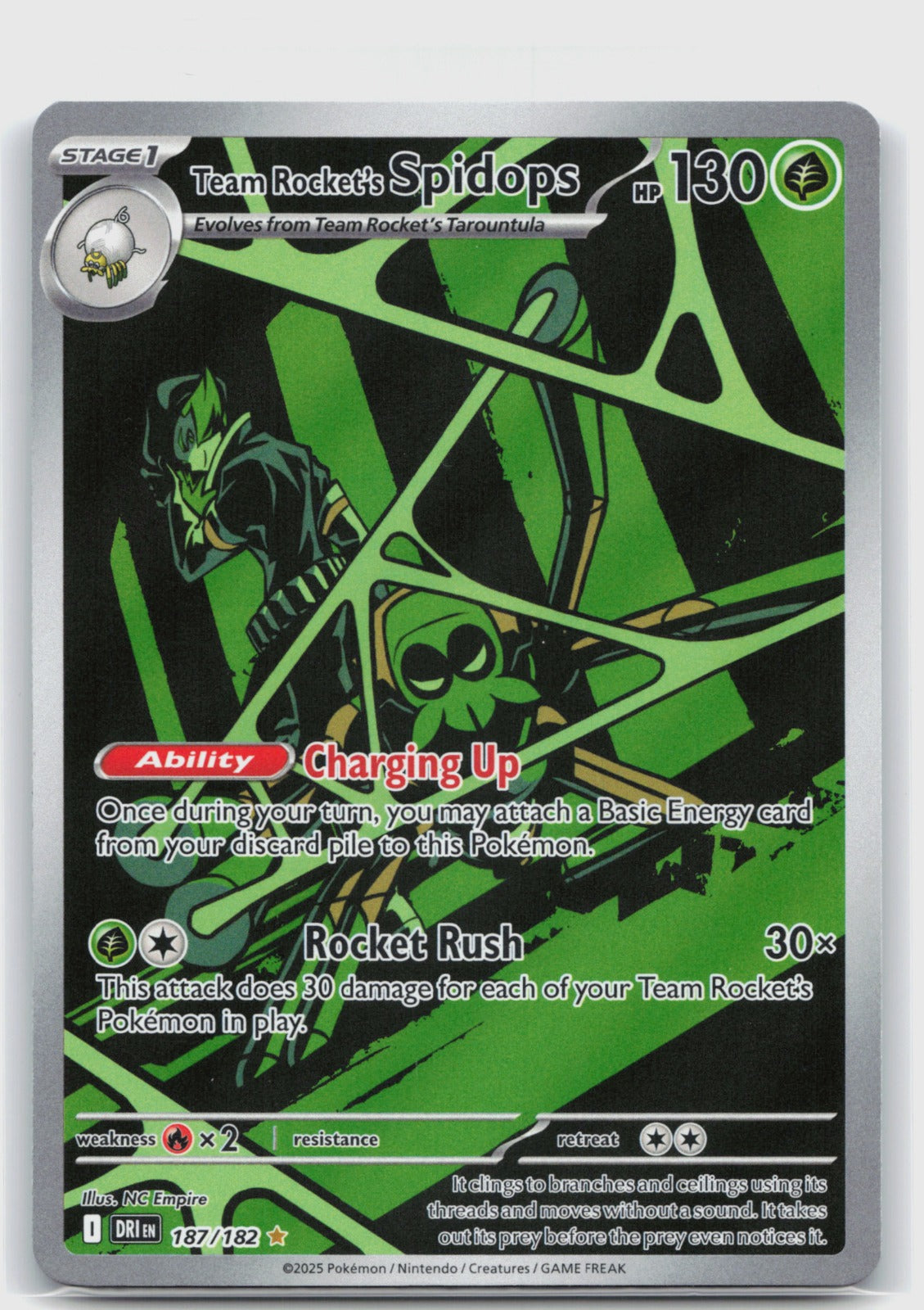Team Rocket's Spidops Holo Illustration Rare SV10: Destined Rivals 187/182 NM