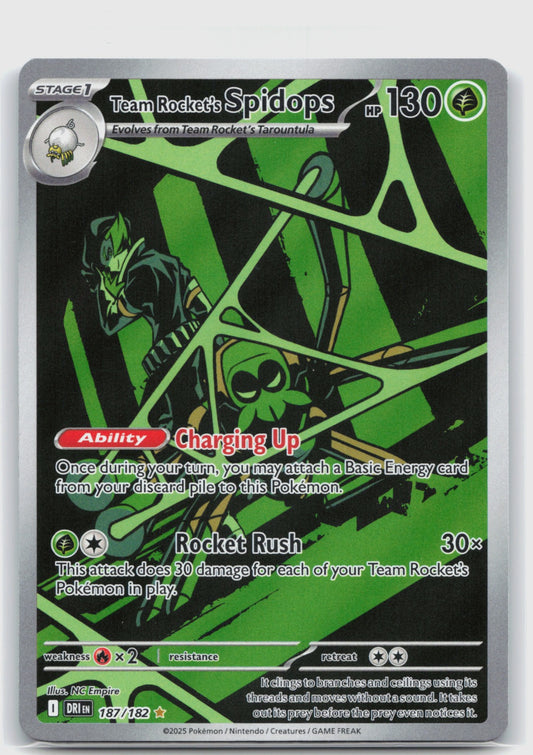 Team Rocket's Spidops Holo Illustration Rare SV10: Destined Rivals 187/182 NM