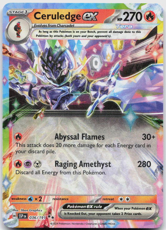 Ceruledge ex Holo Double Rare SV08: Surging Sparks 036/191 NM
