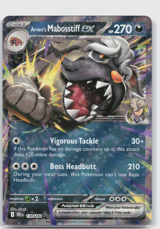 Arven's Mabosstiff ex Holo Double Rare SV10: Destined Rivals 139/182 NM