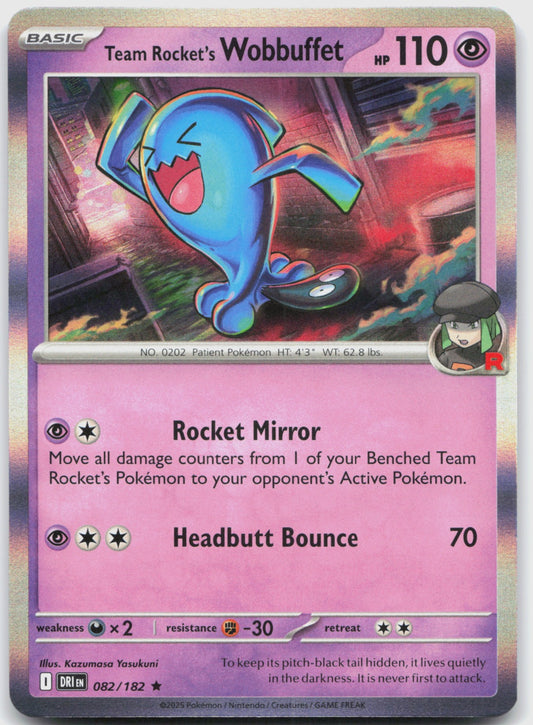 Team Rocket's Wobbuffet Holo Rare SV10: Destined Rivals 082/182 NM