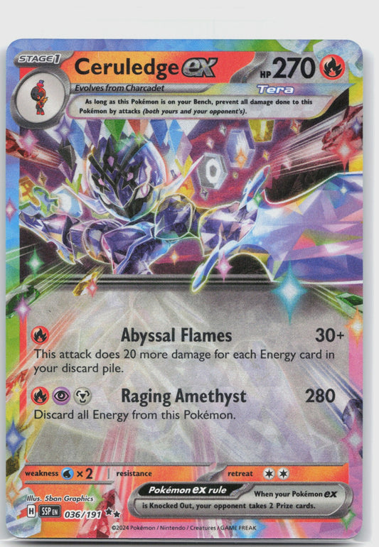 Ceruledge ex Holo Double Rare SV08: Surging Sparks 036/191 NM