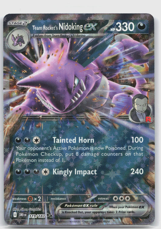Team Rocket's Nidoking ex Holo Double Rare SV10: Destined Rivals 119/182 NM